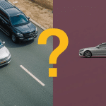 fleet of vehicle on one side and a single vehicle on the right side with a question mark in the middle